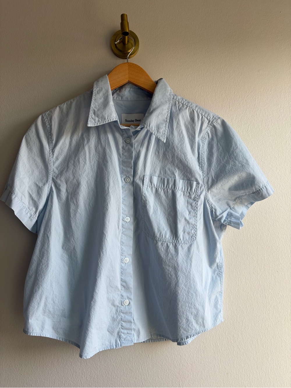 Sunday Best Pale Blue Short-Sleeve Button-Down Shirt